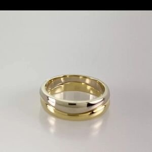 Cartier Love Me Ring Set Yellow White 18k Gold Rings 50 5.5
